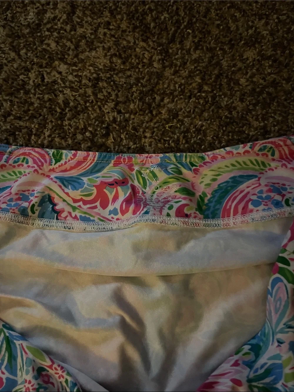 Floral Pink & Blue Tiered A-Line Skort! - Picture 3 of 4